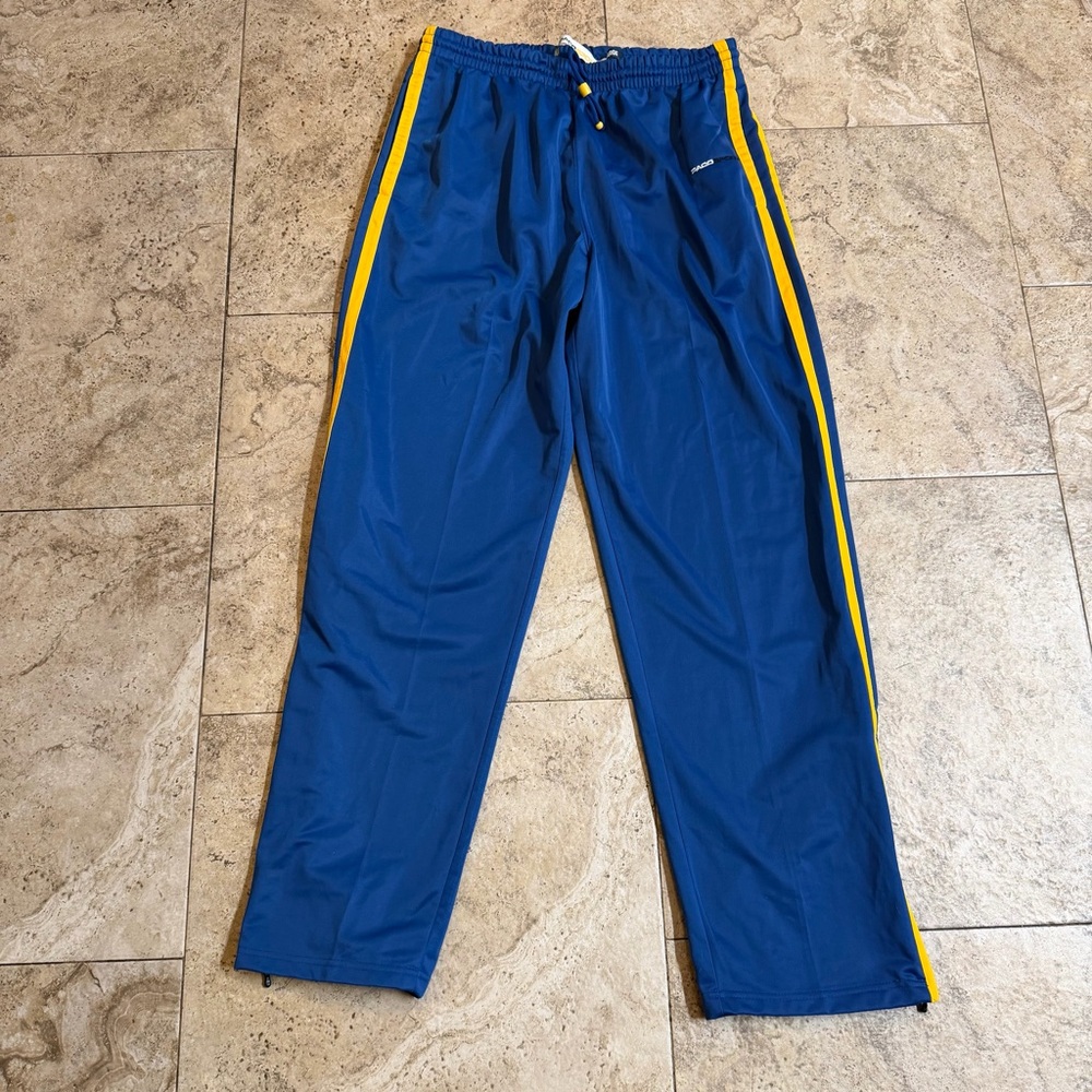 VTG Paco Sport Blue Y2K Track Pants Jogger Mens Size Large Zip Leg Baggy